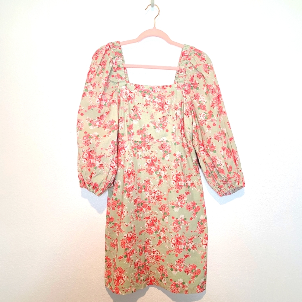 Anthropologie Forever That Girl Floral Puff Sleeves Dress - Picture 3 of 12